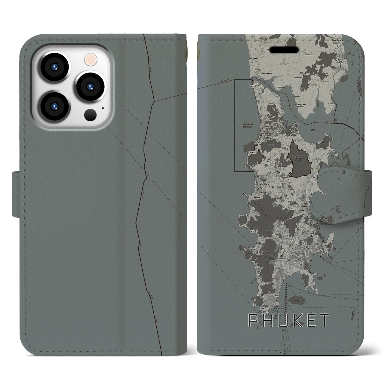 【プーケット(タイ)】地図柄iPhoneケース(手帳タイプ)