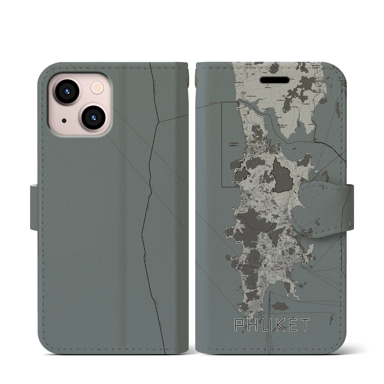 【プーケット(タイ)】地図柄iPhoneケース(手帳タイプ)