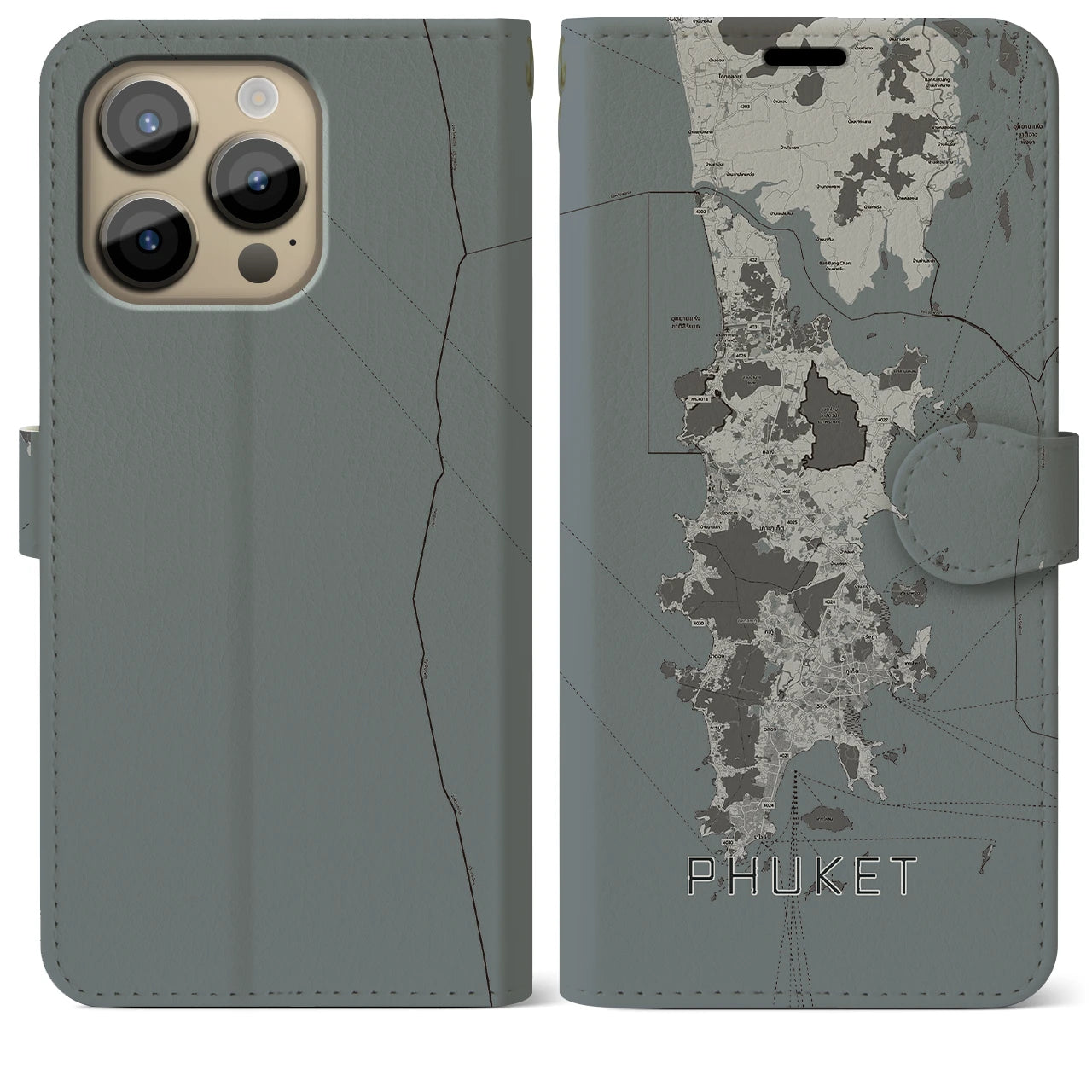 【プーケット(タイ)】地図柄iPhoneケース(手帳タイプ)