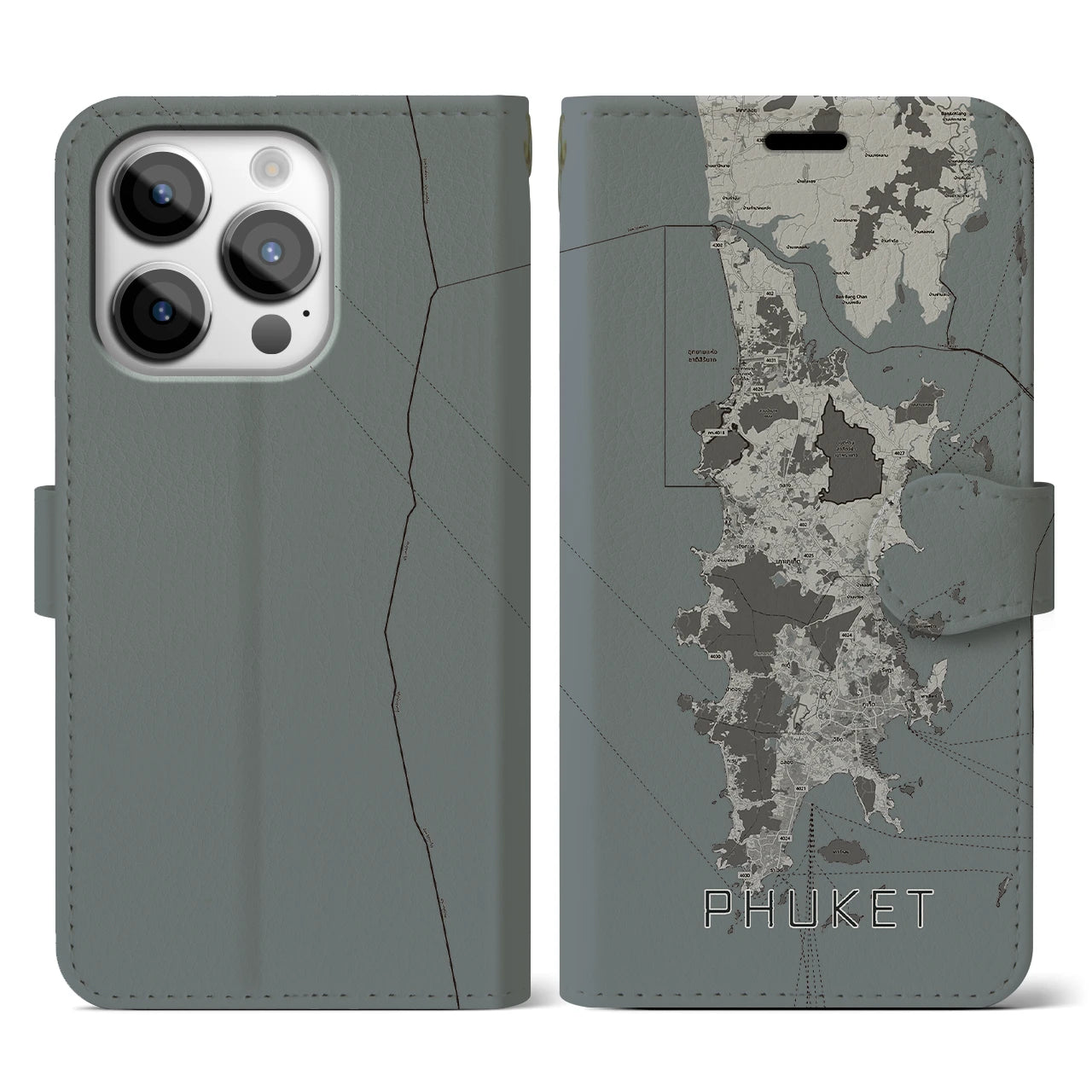 【プーケット(タイ)】地図柄iPhoneケース(手帳タイプ)