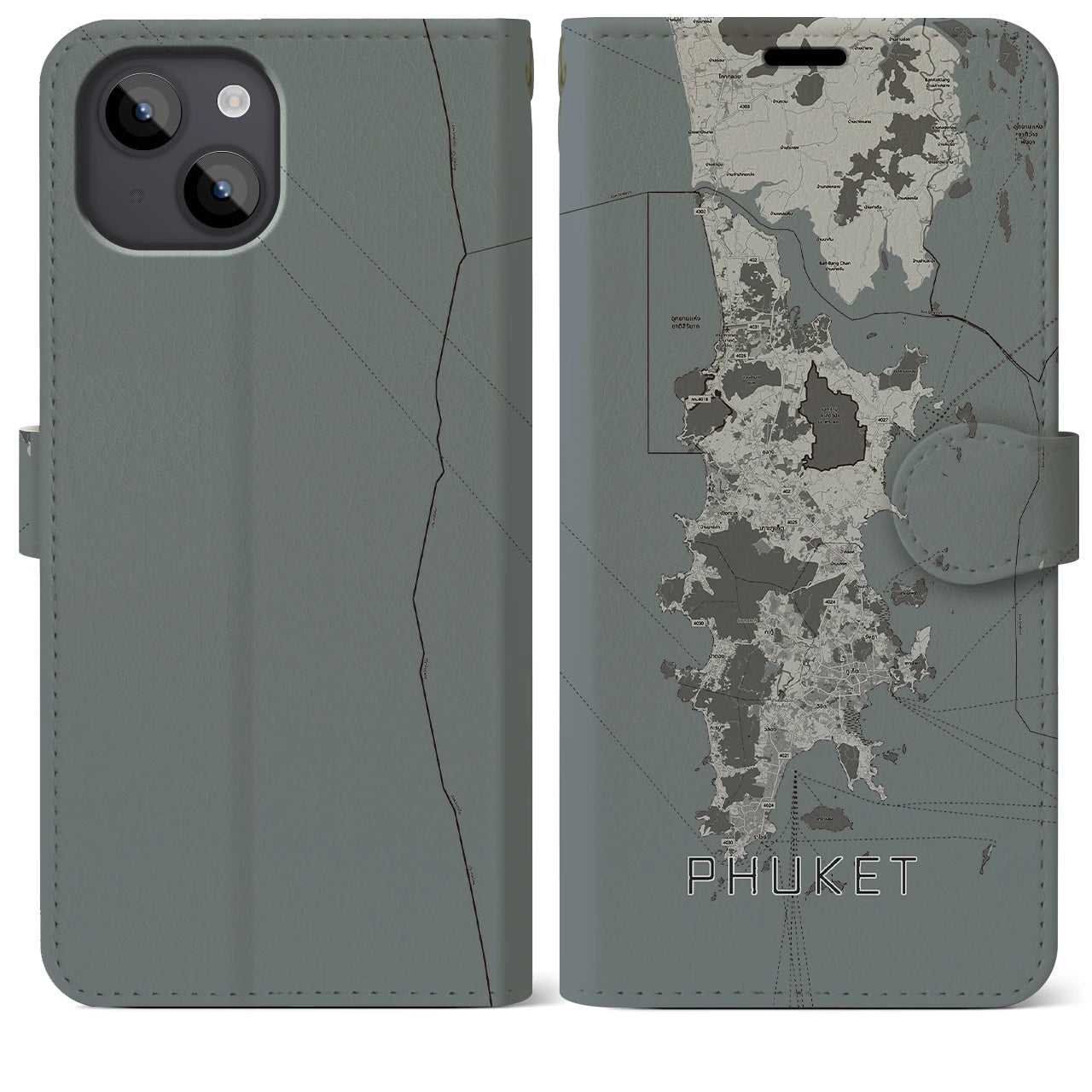 【プーケット(タイ)】地図柄iPhoneケース(手帳タイプ)
