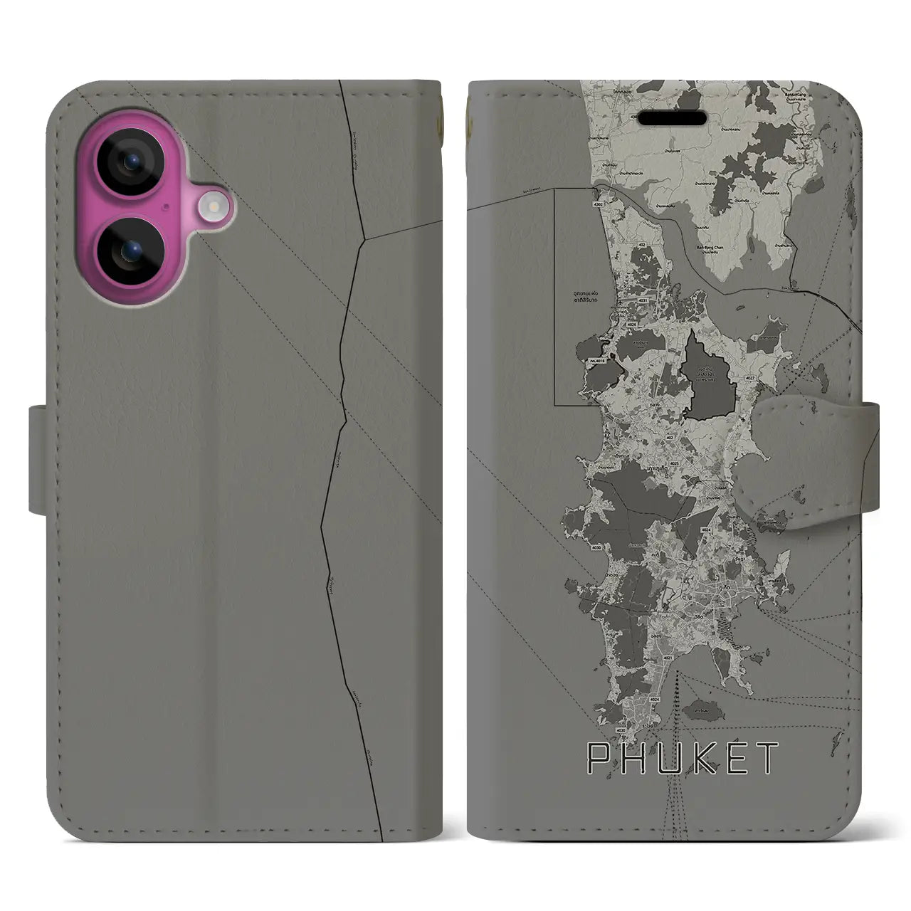 【プーケット(タイ)】地図柄iPhoneケース(手帳タイプ)