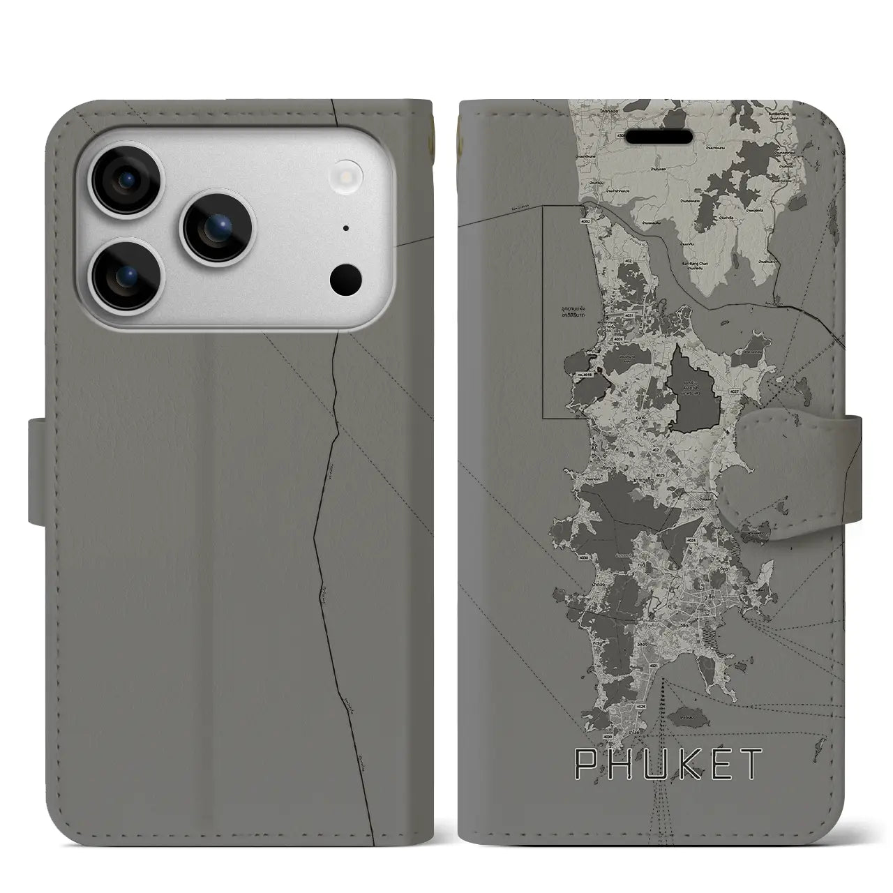 【プーケット(タイ)】地図柄iPhoneケース(手帳タイプ)