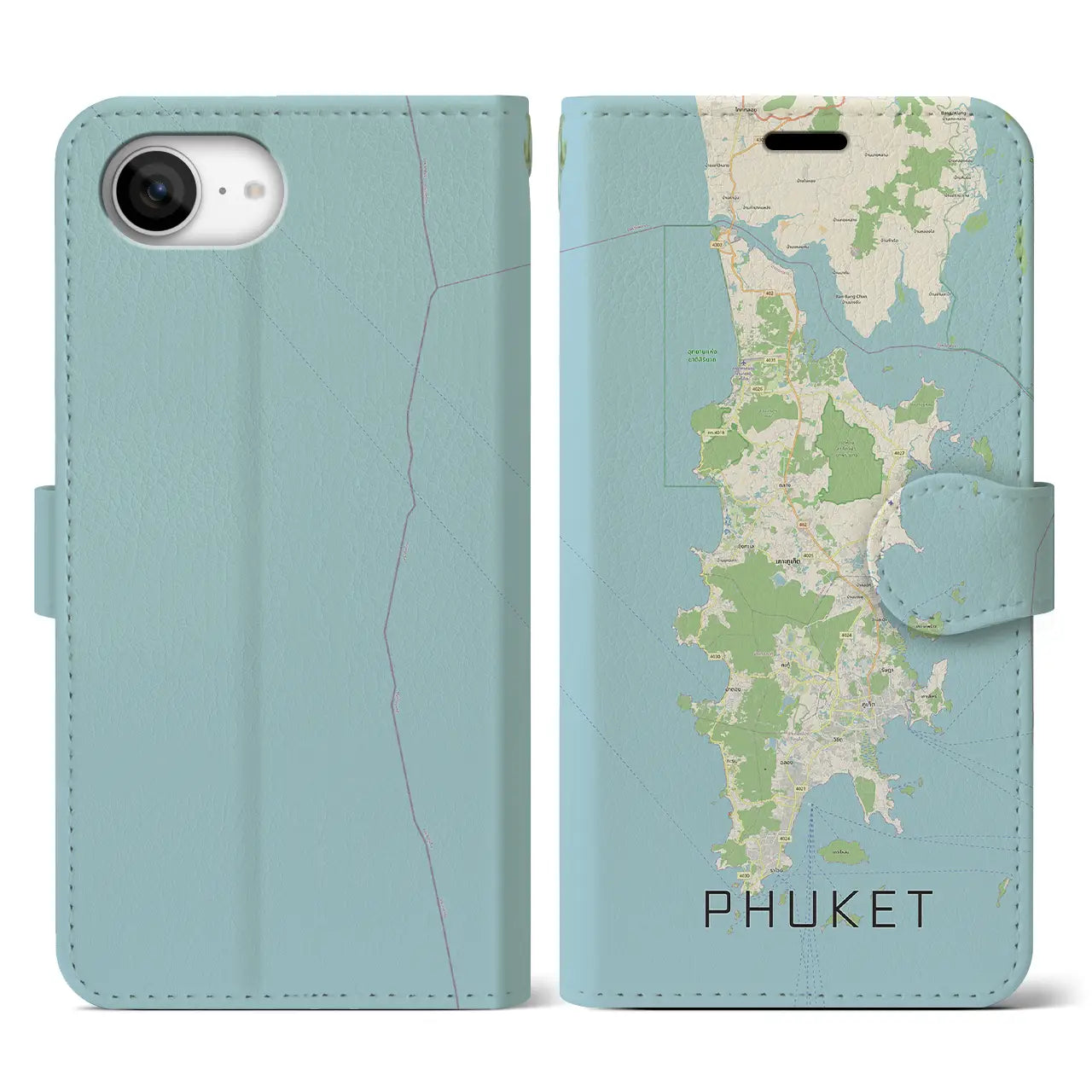 【プーケット(タイ)】地図柄iPhoneケース(手帳タイプ)