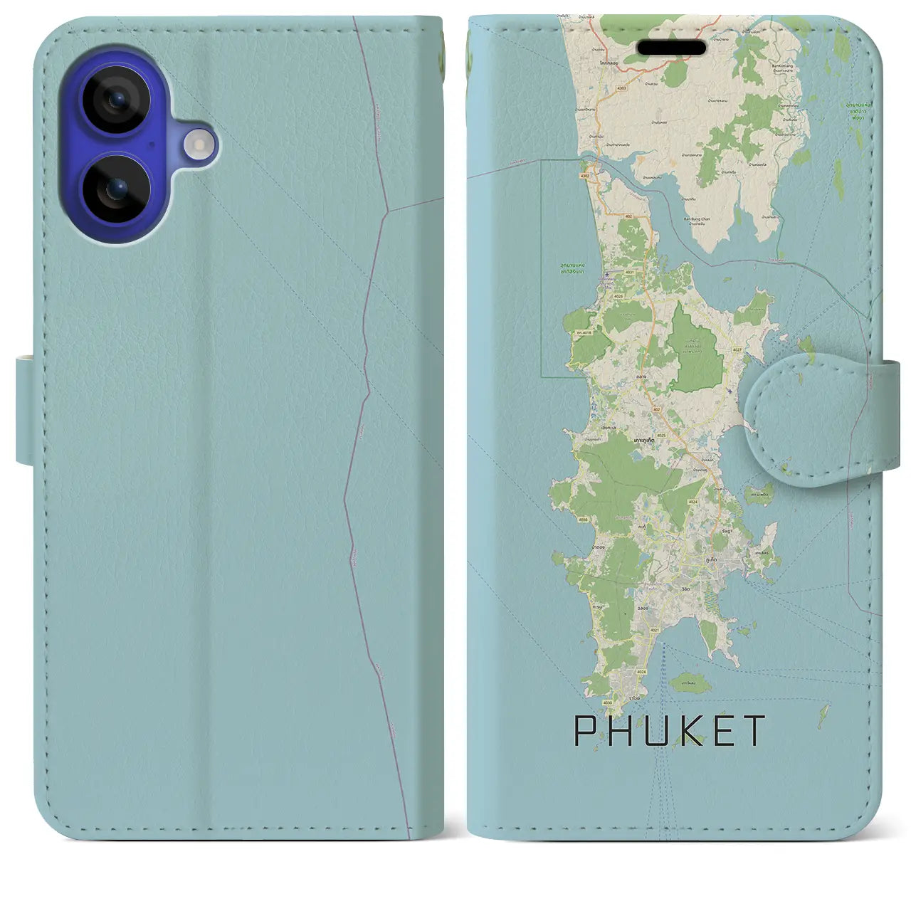 【プーケット(タイ)】地図柄iPhoneケース(手帳タイプ)