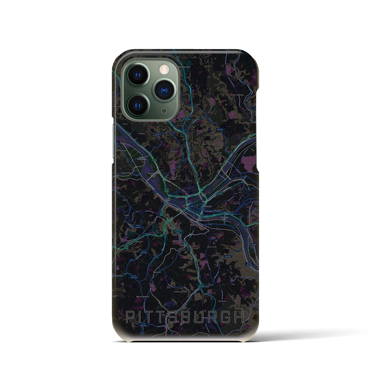 【ピッツバーグ(アメリカ)】地図柄iPhoneケース(バックカバータイプ)