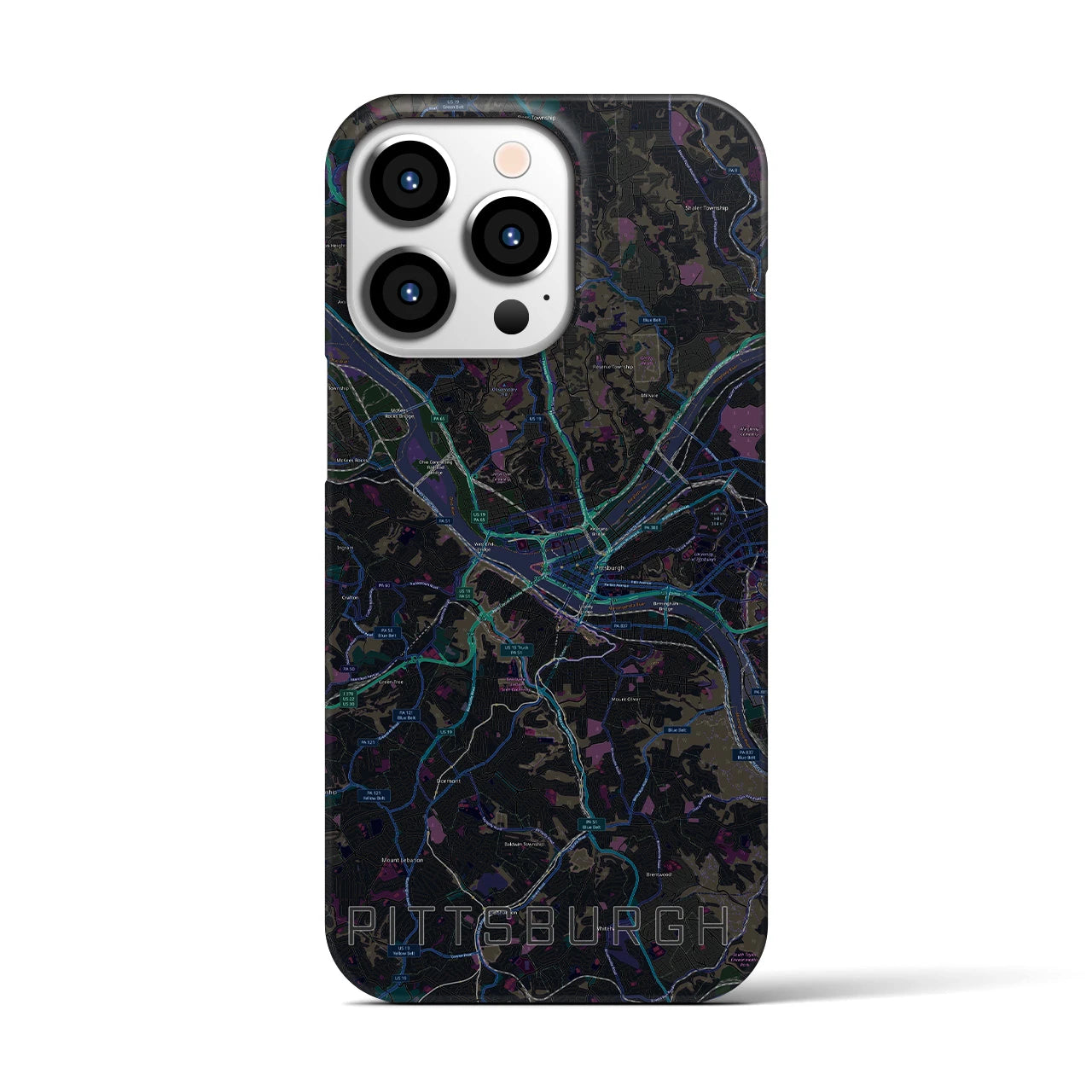 【ピッツバーグ(アメリカ)】地図柄iPhoneケース(バックカバータイプ)