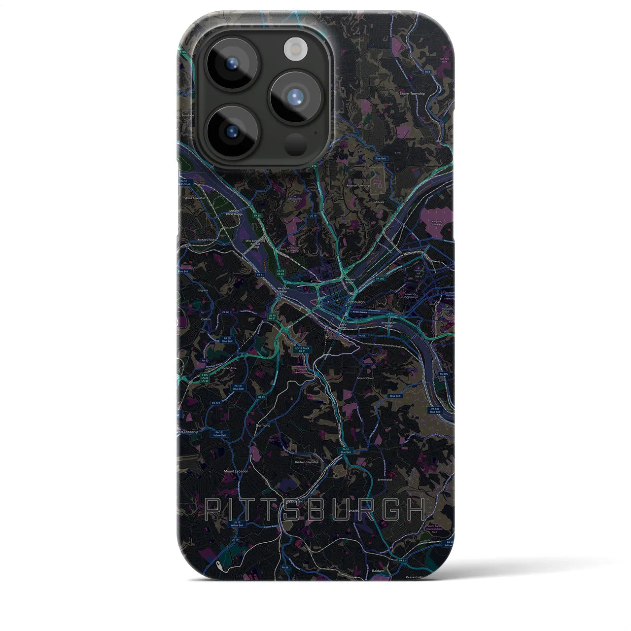 【ピッツバーグ(アメリカ)】地図柄iPhoneケース(バックカバータイプ)