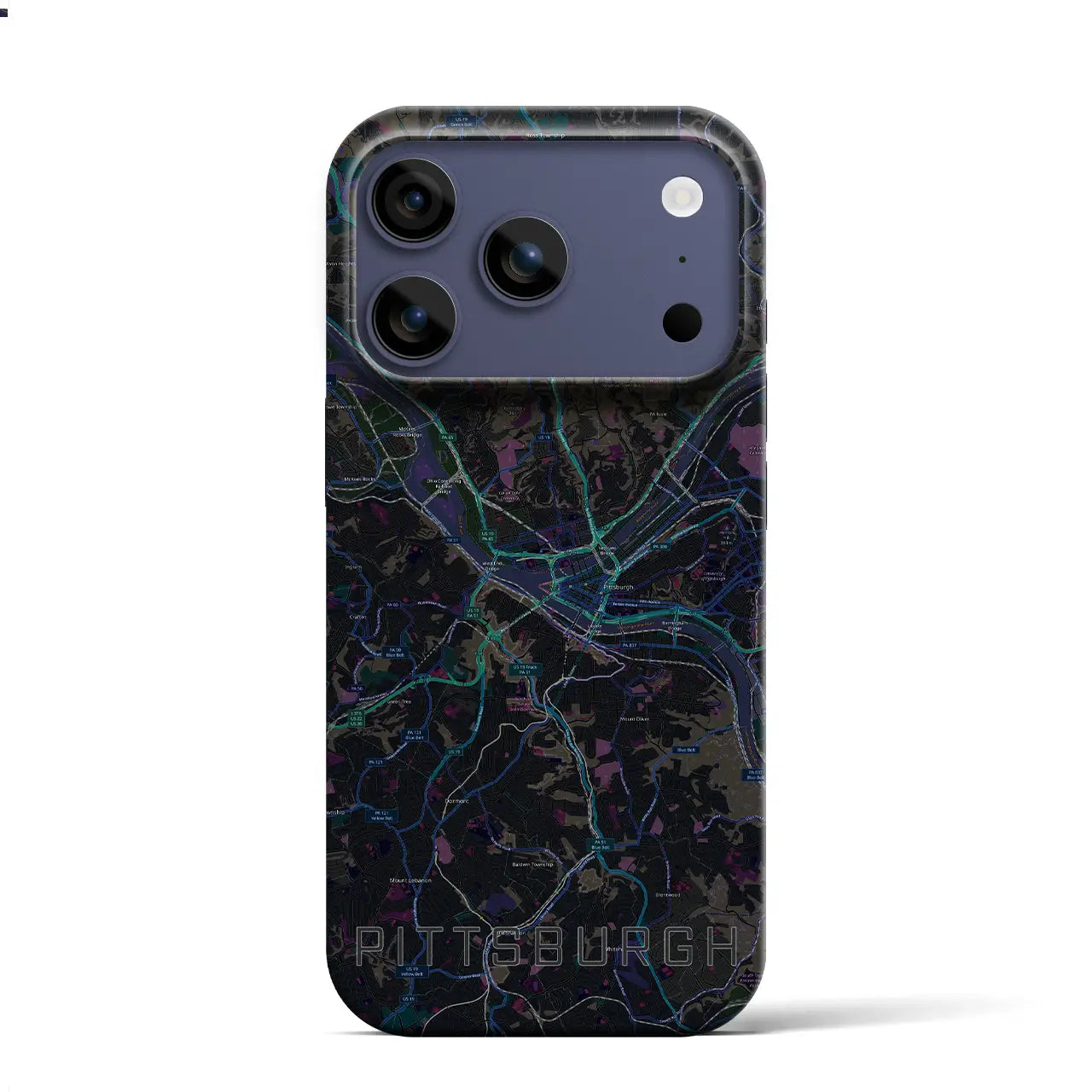 【ピッツバーグ(アメリカ)】地図柄iPhoneケース(バックカバータイプ)