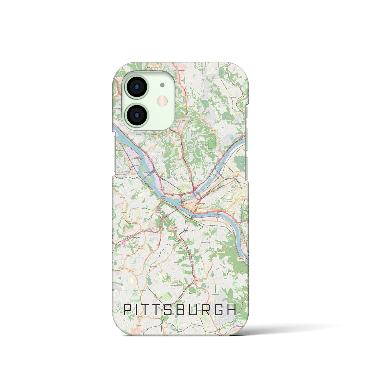 【ピッツバーグ(アメリカ)】地図柄iPhoneケース(バックカバータイプ)