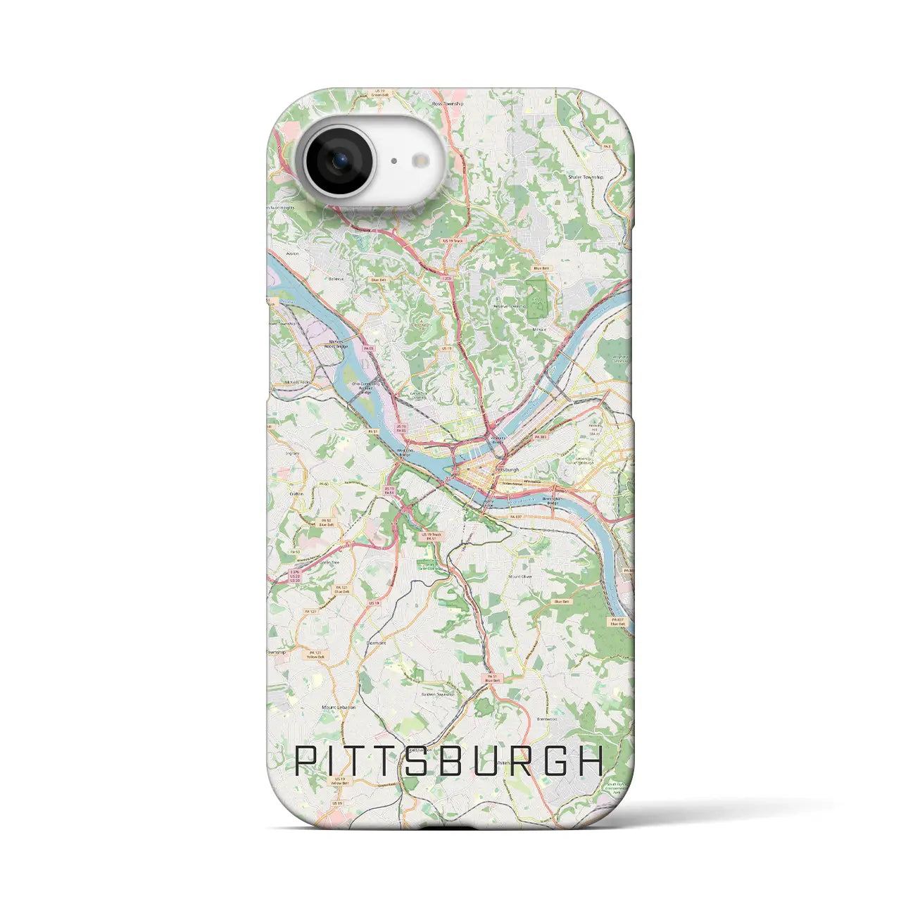 【ピッツバーグ(アメリカ)】地図柄iPhoneケース(バックカバータイプ)
