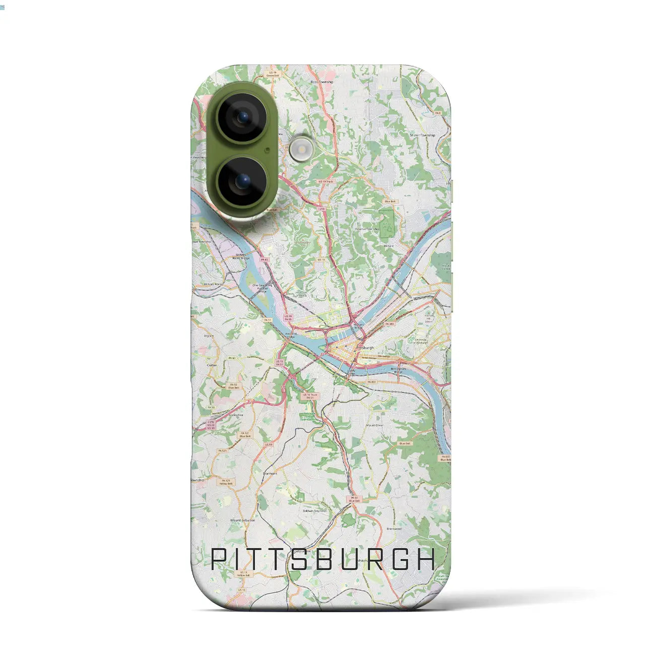 【ピッツバーグ(アメリカ)】地図柄iPhoneケース(バックカバータイプ)