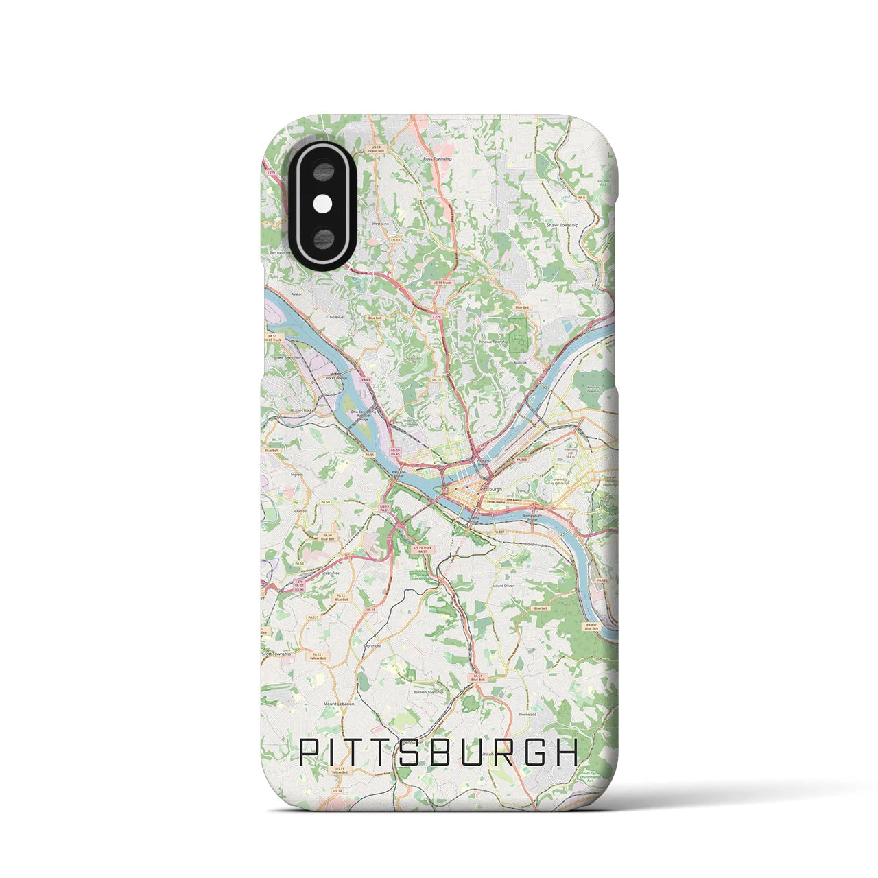 【ピッツバーグ(アメリカ)】地図柄iPhoneケース(バックカバータイプ)