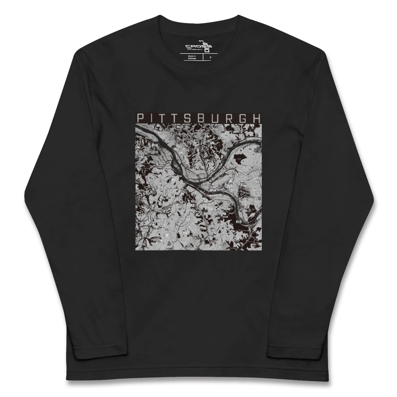 【ピッツバーグ(アメリカ)】地図柄ロングスリーブTシャツ