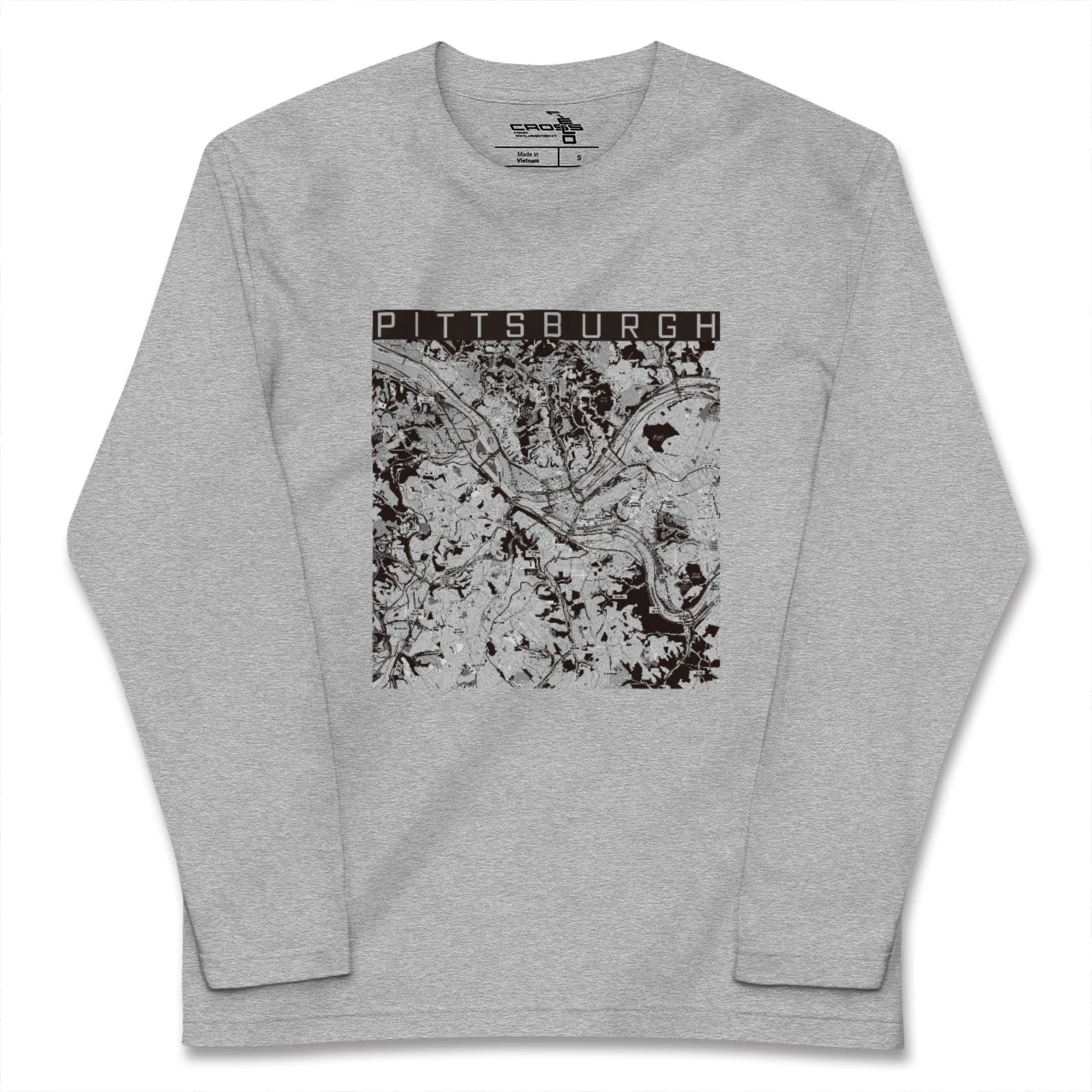 【ピッツバーグ(アメリカ)】地図柄ロングスリーブTシャツ