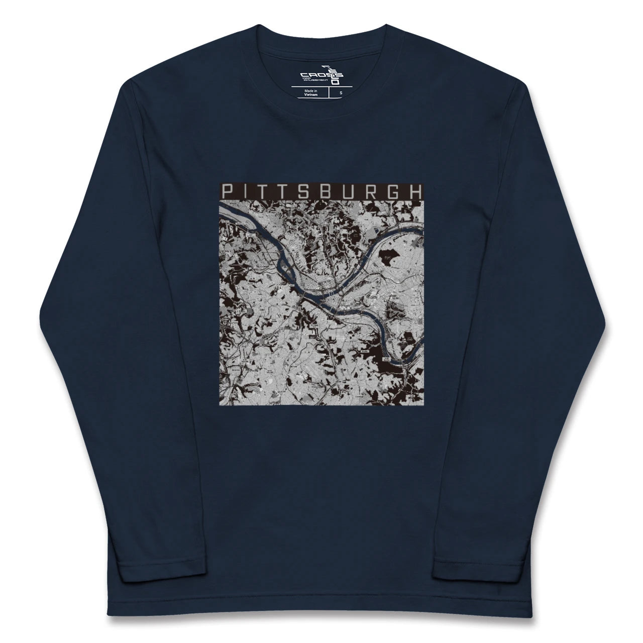 【ピッツバーグ(アメリカ)】地図柄ロングスリーブTシャツ