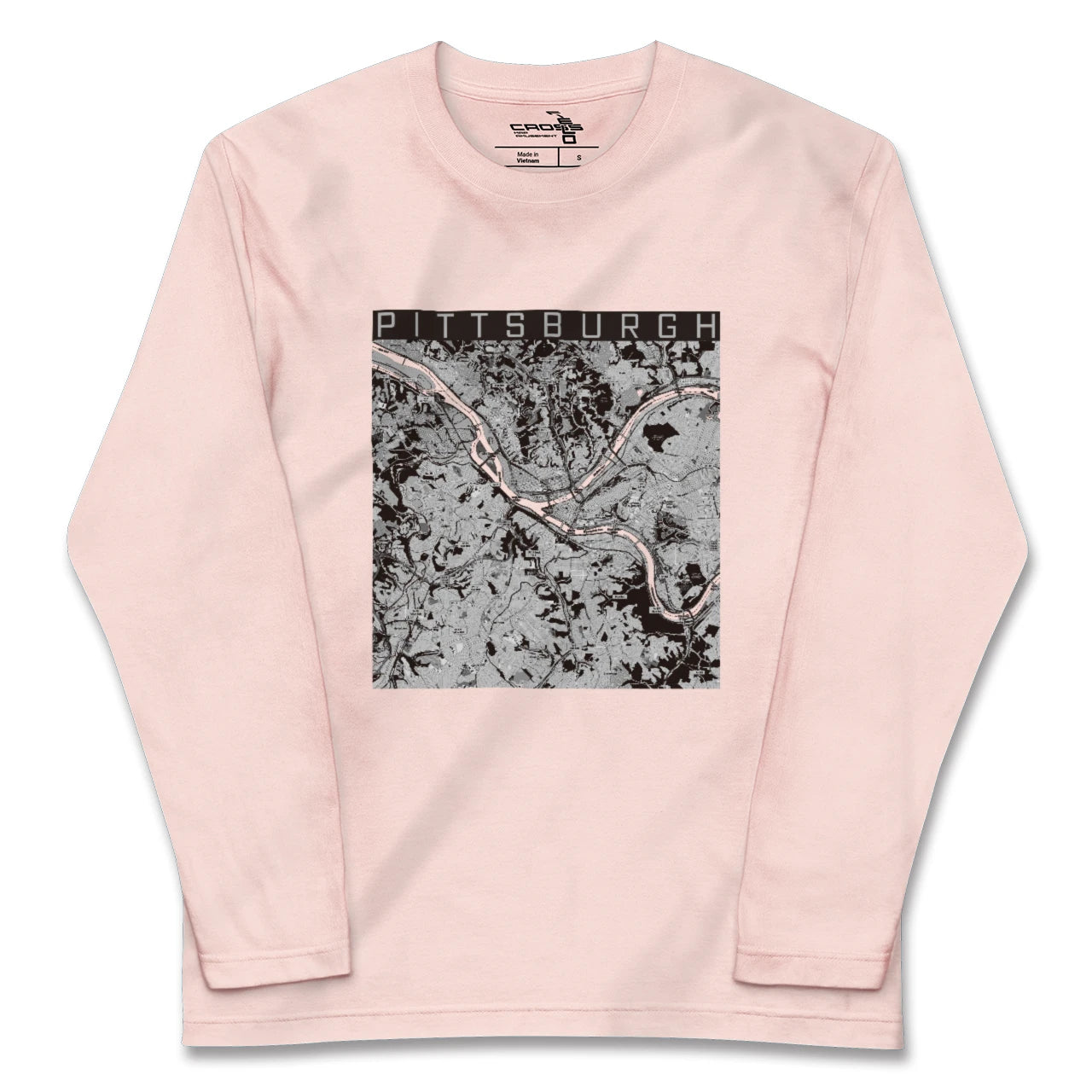 【ピッツバーグ(アメリカ)】地図柄ロングスリーブTシャツ