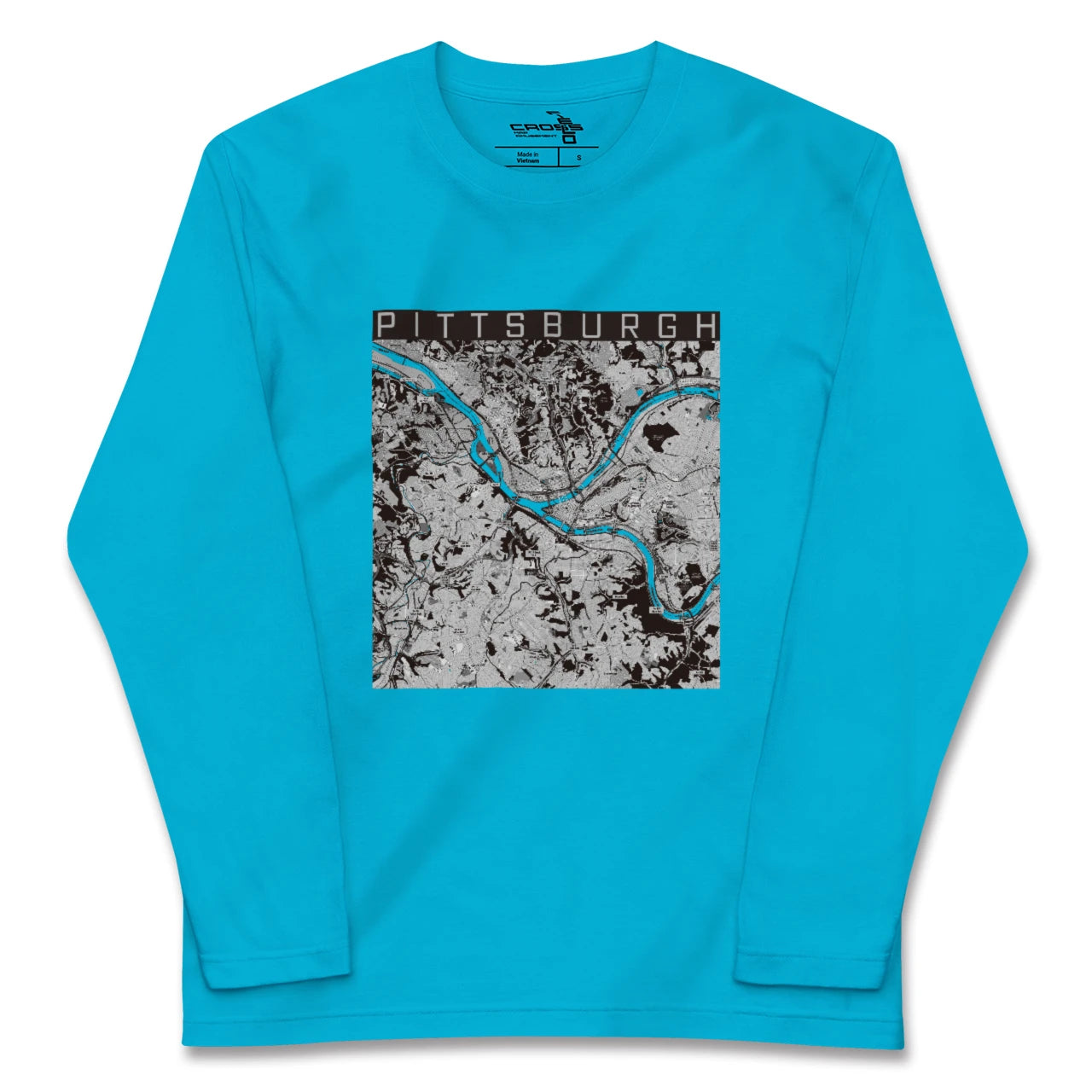 【ピッツバーグ(アメリカ)】地図柄ロングスリーブTシャツ