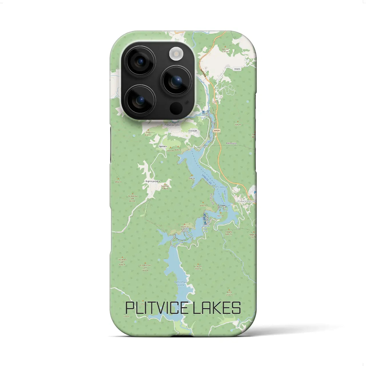 【プリトヴィツェ湖群(クロアチア)】地図柄iPhoneケース(バックカバータイプ)
