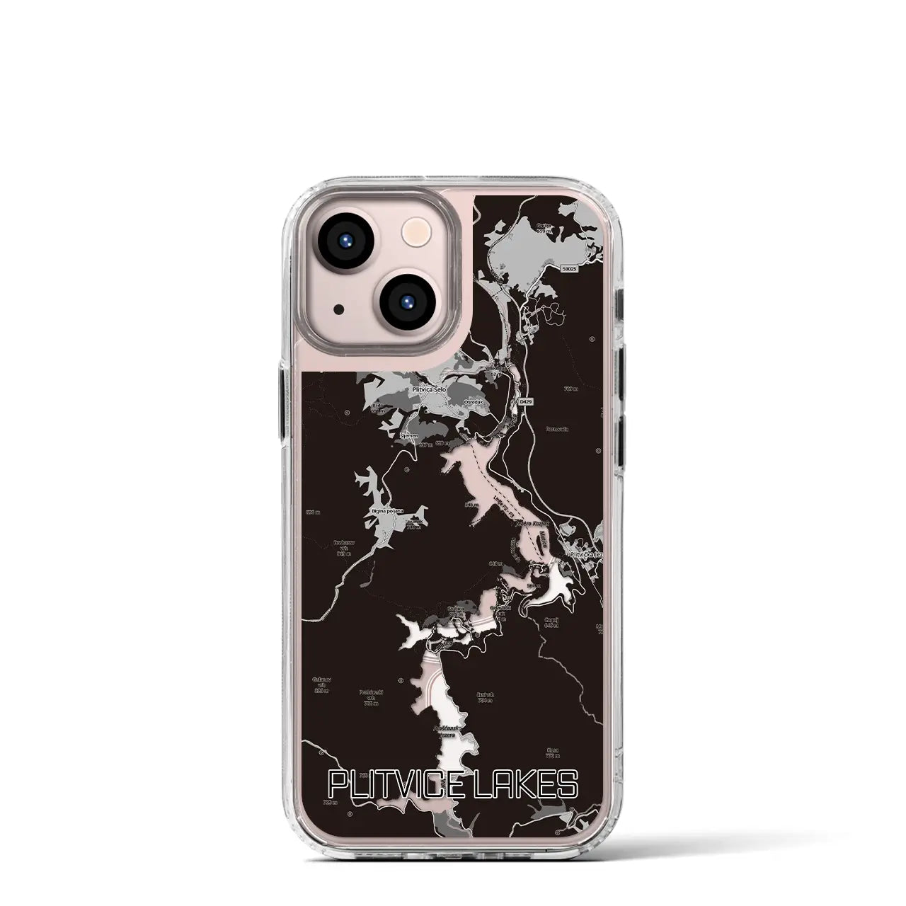 【プリトヴィツェ湖群(クロアチア)】地図柄iPhoneケース(MagSafeタイプ)