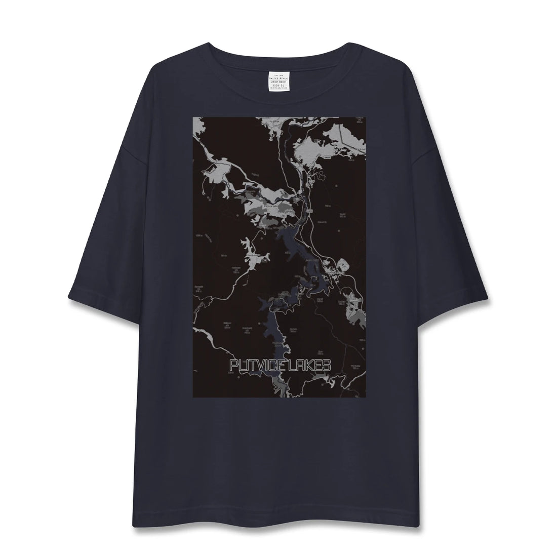【プリトヴィツェ湖群(クロアチア)】地図柄ビッグシルエットTシャツ