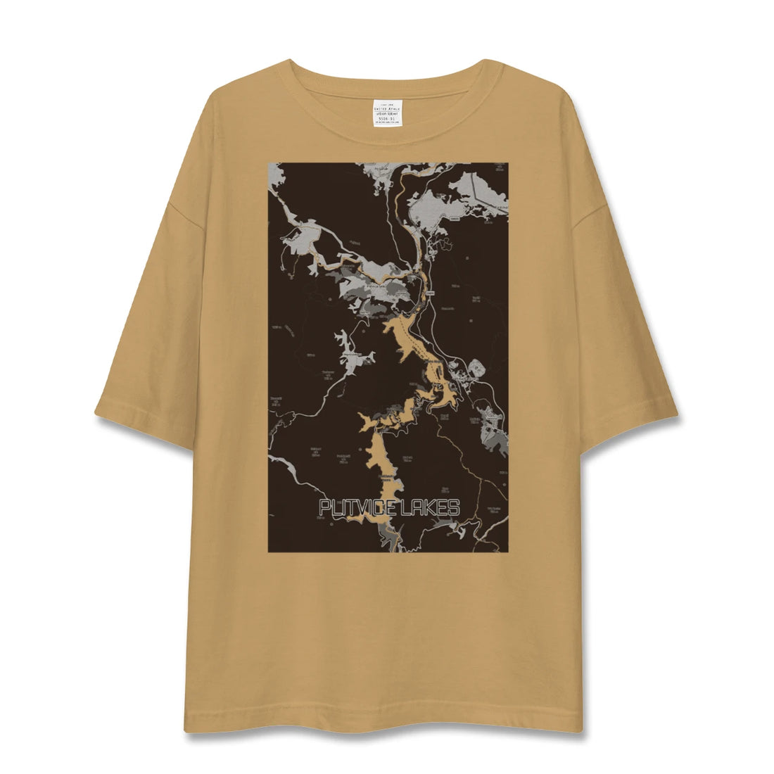 【プリトヴィツェ湖群(クロアチア)】地図柄ビッグシルエットTシャツ