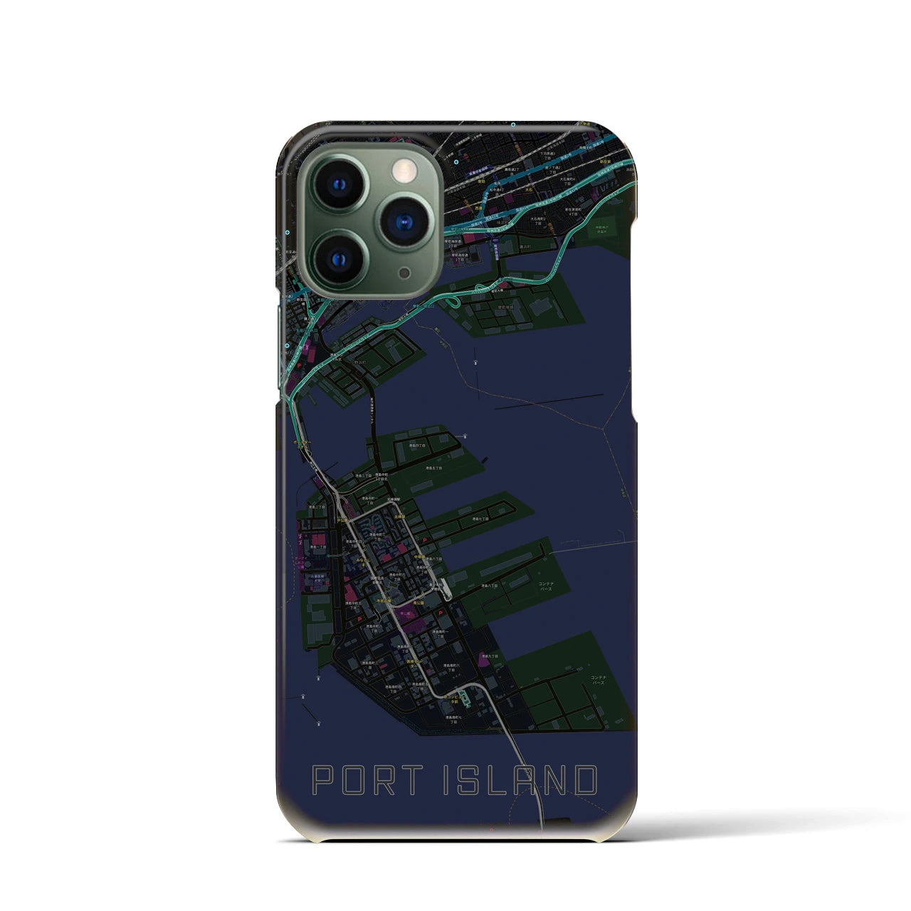 【ポートアイランド(兵庫県)】地図柄iPhoneケース(バックカバータイプ)