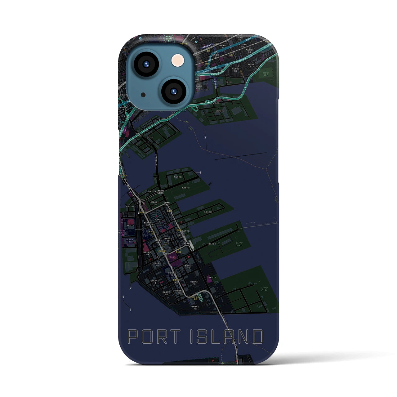 【ポートアイランド(兵庫県)】地図柄iPhoneケース(バックカバータイプ)