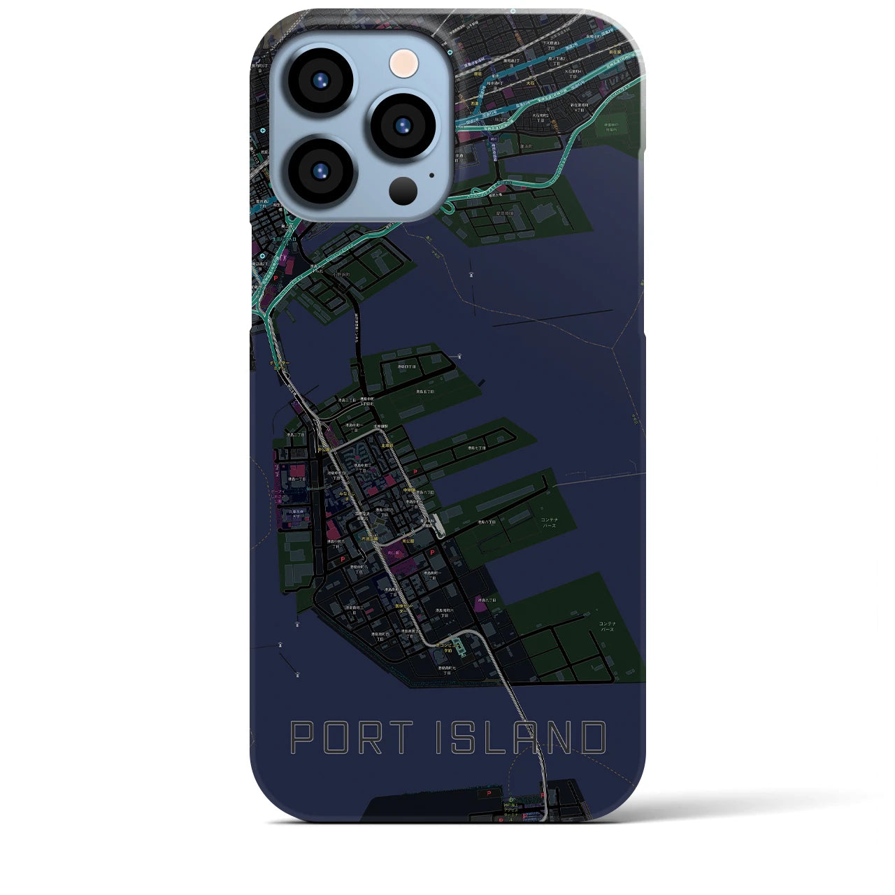 【ポートアイランド(兵庫県)】地図柄iPhoneケース(バックカバータイプ)