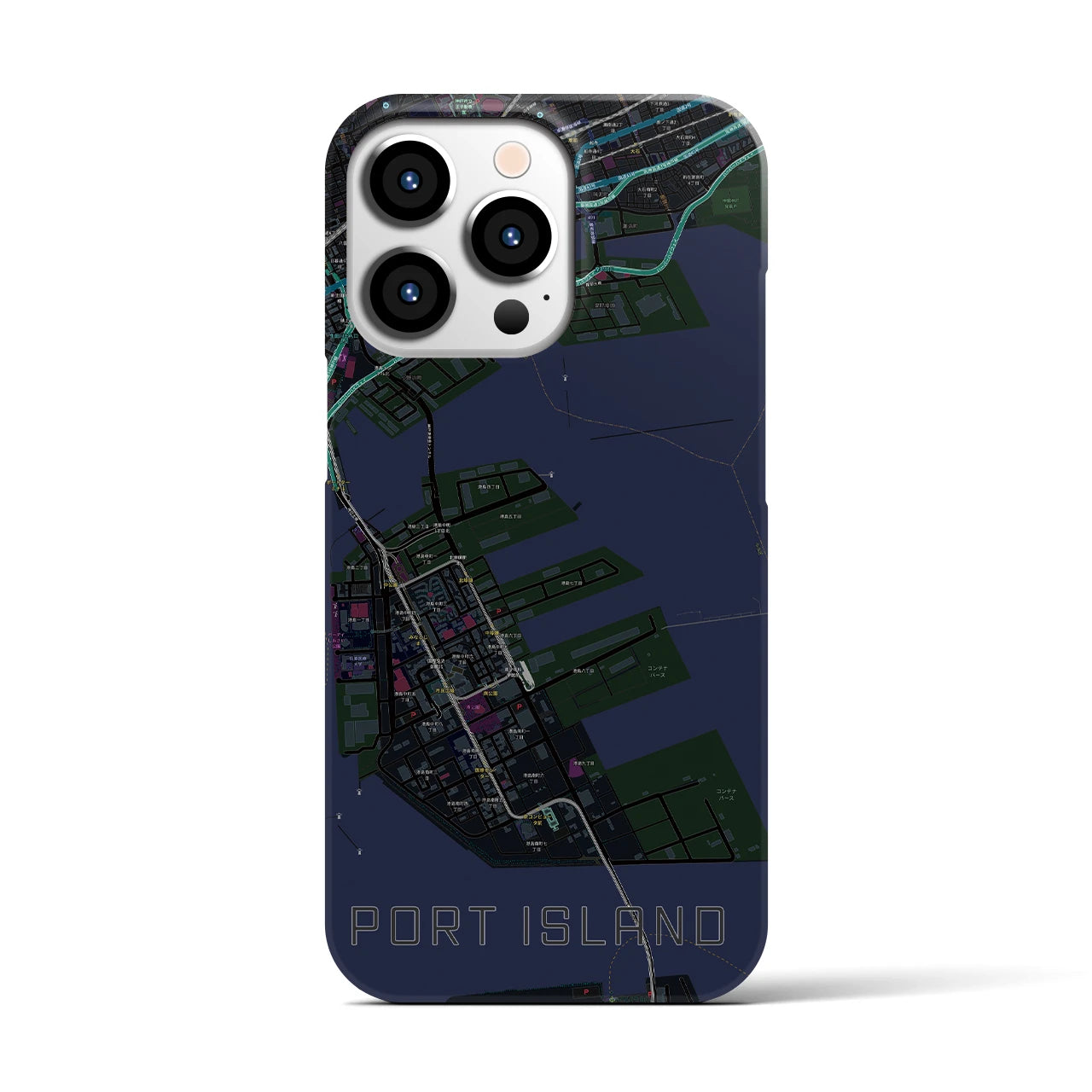 【ポートアイランド(兵庫県)】地図柄iPhoneケース(バックカバータイプ)