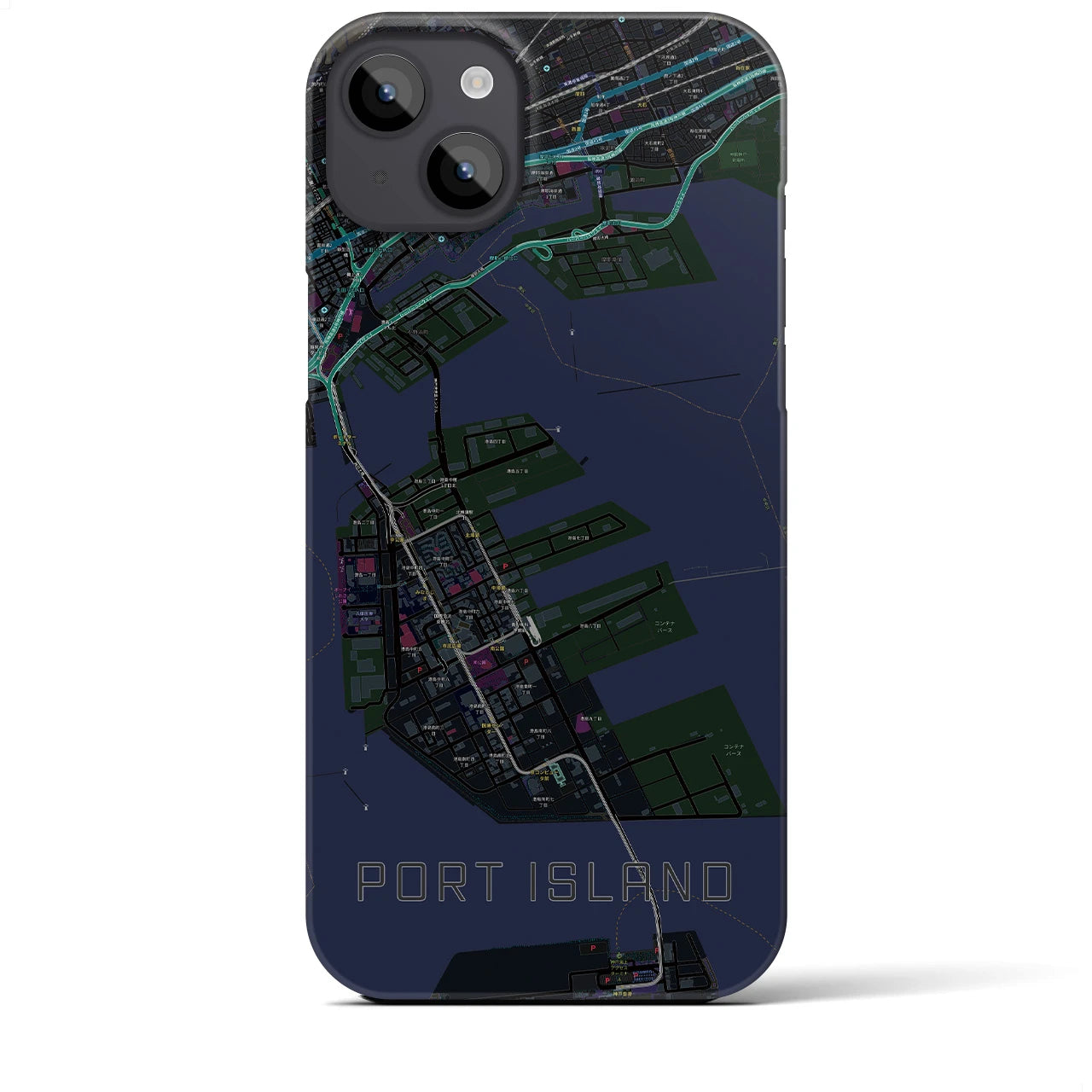 【ポートアイランド(兵庫県)】地図柄iPhoneケース(バックカバータイプ)