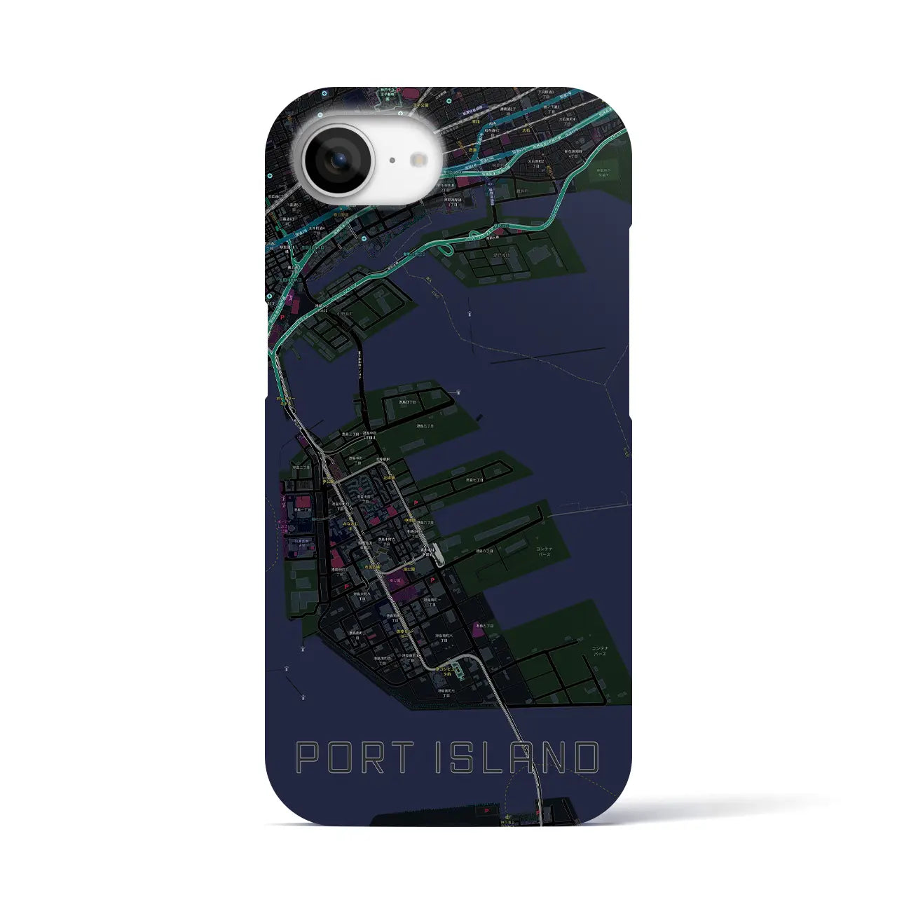 【ポートアイランド(兵庫県)】地図柄iPhoneケース(バックカバータイプ)