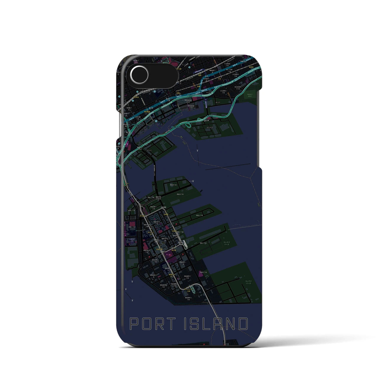 【ポートアイランド(兵庫県)】地図柄iPhoneケース(バックカバータイプ)