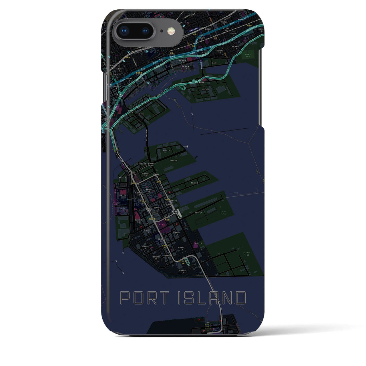【ポートアイランド(兵庫県)】地図柄iPhoneケース(バックカバータイプ)