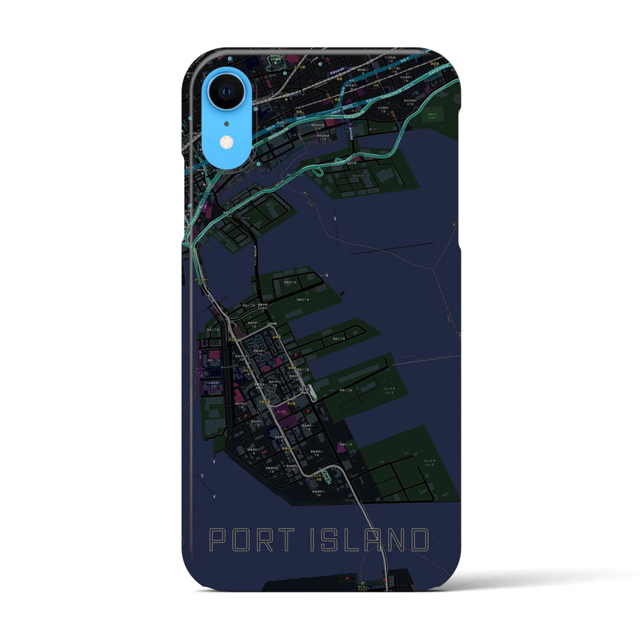 【ポートアイランド(兵庫県)】地図柄iPhoneケース(バックカバータイプ)