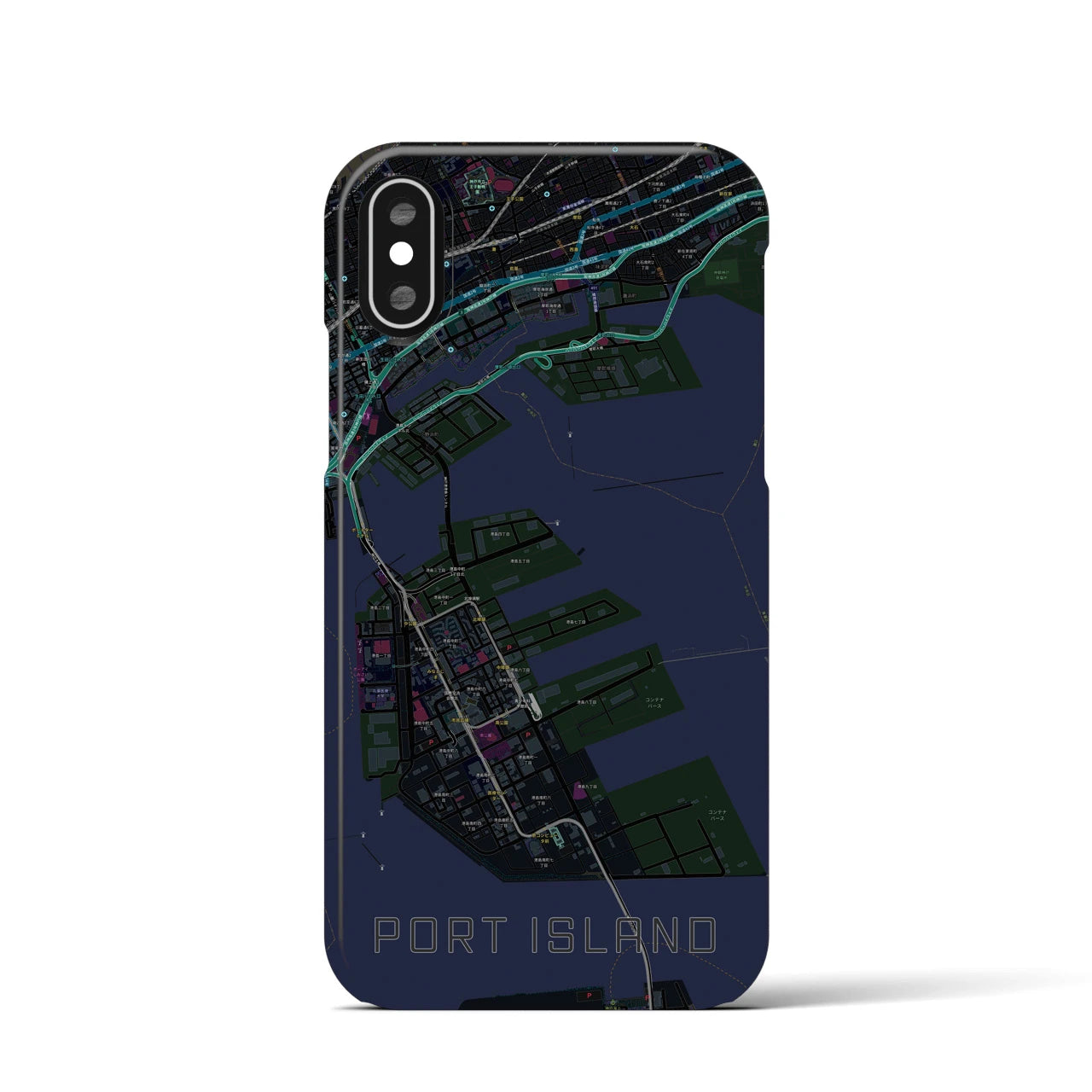 【ポートアイランド(兵庫県)】地図柄iPhoneケース(バックカバータイプ)