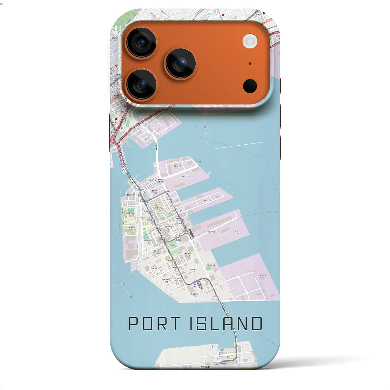 【ポートアイランド(兵庫県)】地図柄iPhoneケース(バックカバータイプ)