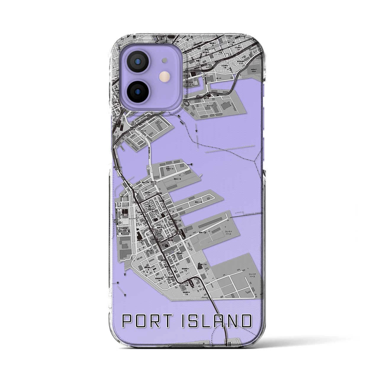 【ポートアイランド(兵庫県)】地図柄iPhoneケース(クリアタイプ)