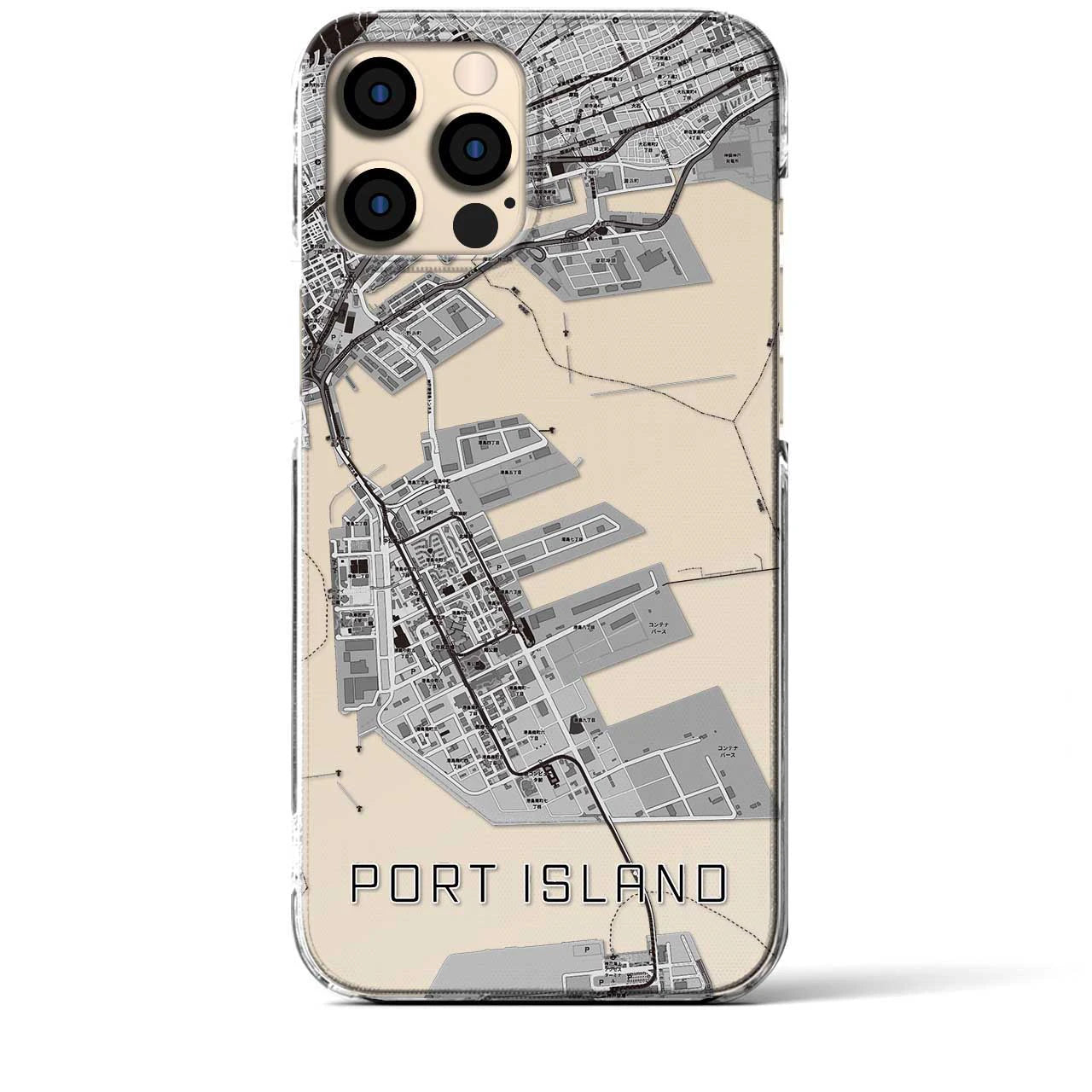 【ポートアイランド(兵庫県)】地図柄iPhoneケース(クリアタイプ)