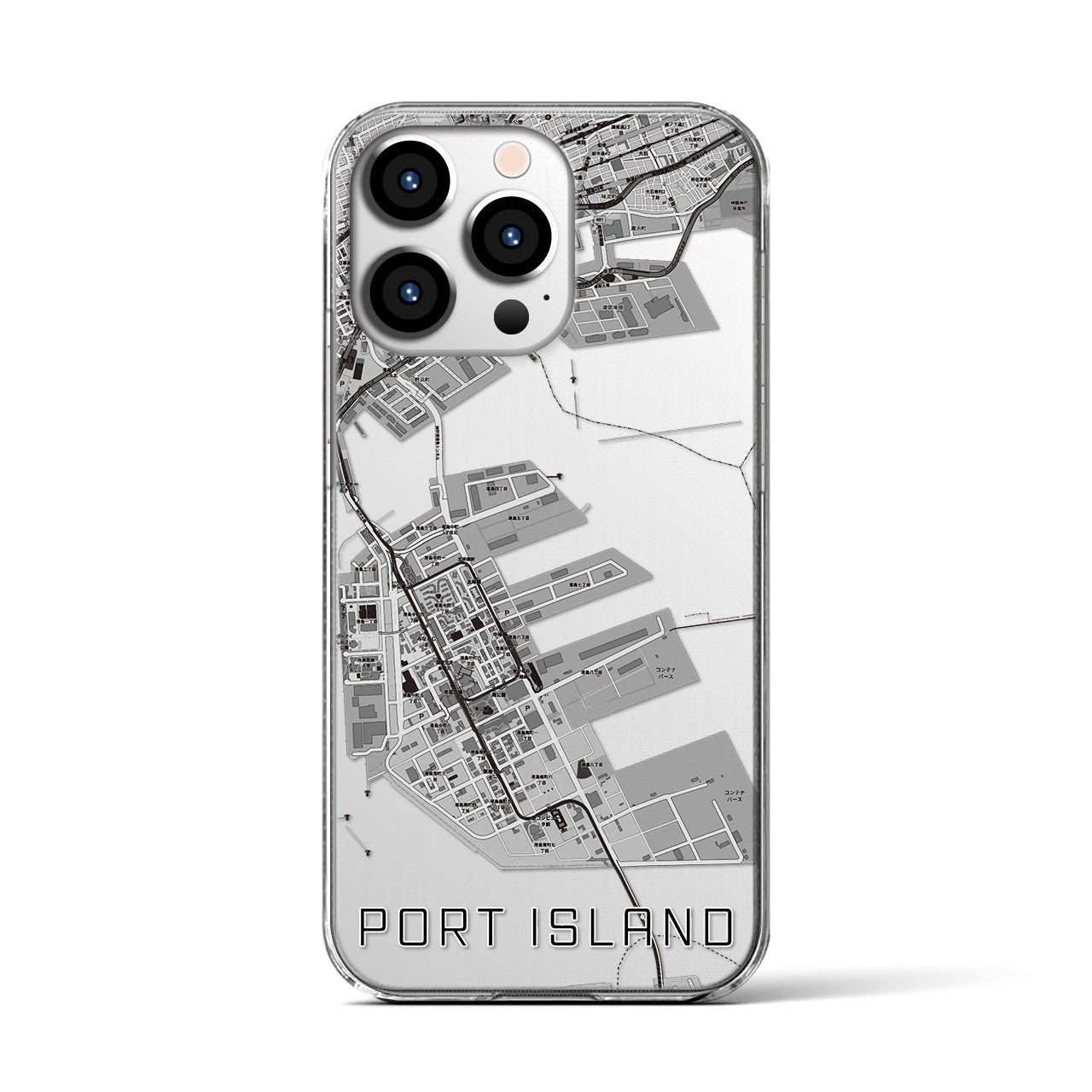 【ポートアイランド(兵庫県)】地図柄iPhoneケース(クリアタイプ)