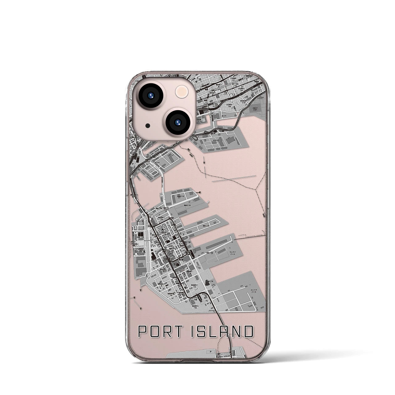 【ポートアイランド(兵庫県)】地図柄iPhoneケース(クリアタイプ)