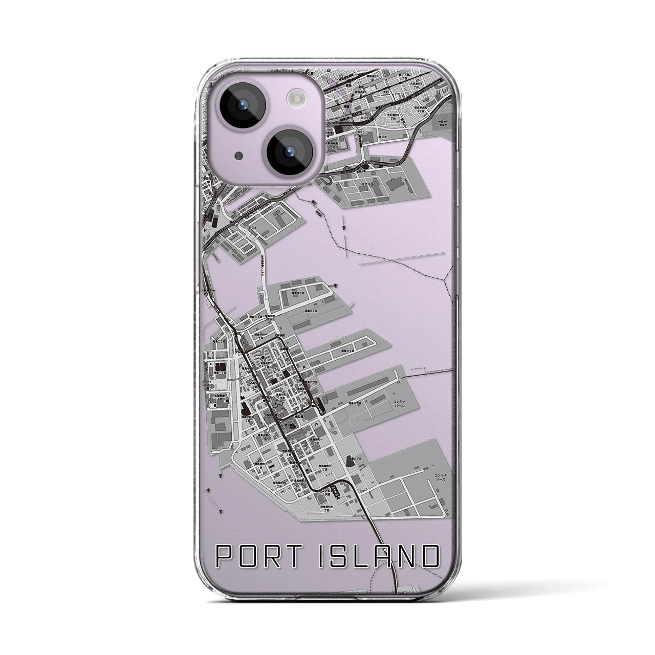 【ポートアイランド(兵庫県)】地図柄iPhoneケース(クリアタイプ)