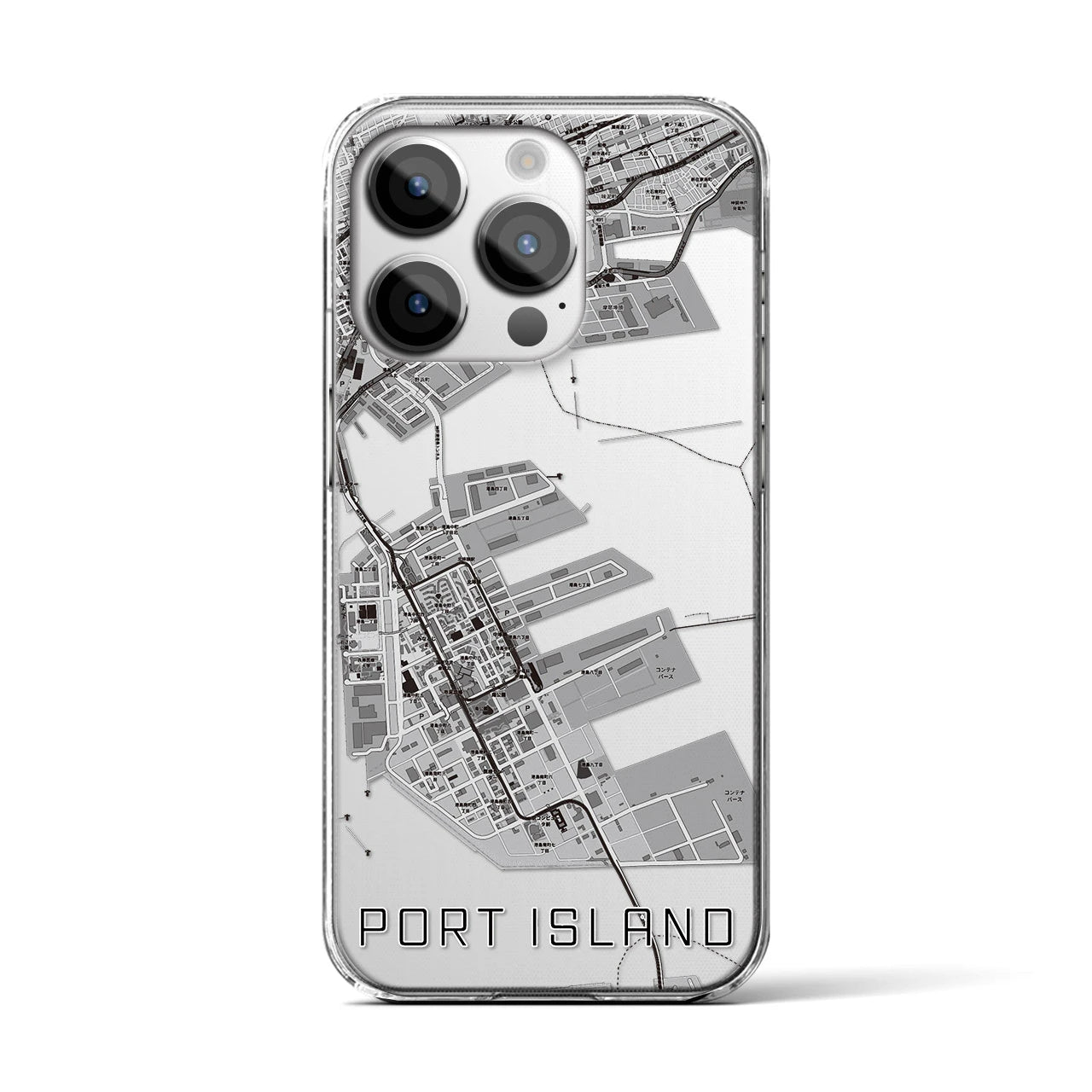 【ポートアイランド(兵庫県)】地図柄iPhoneケース(クリアタイプ)