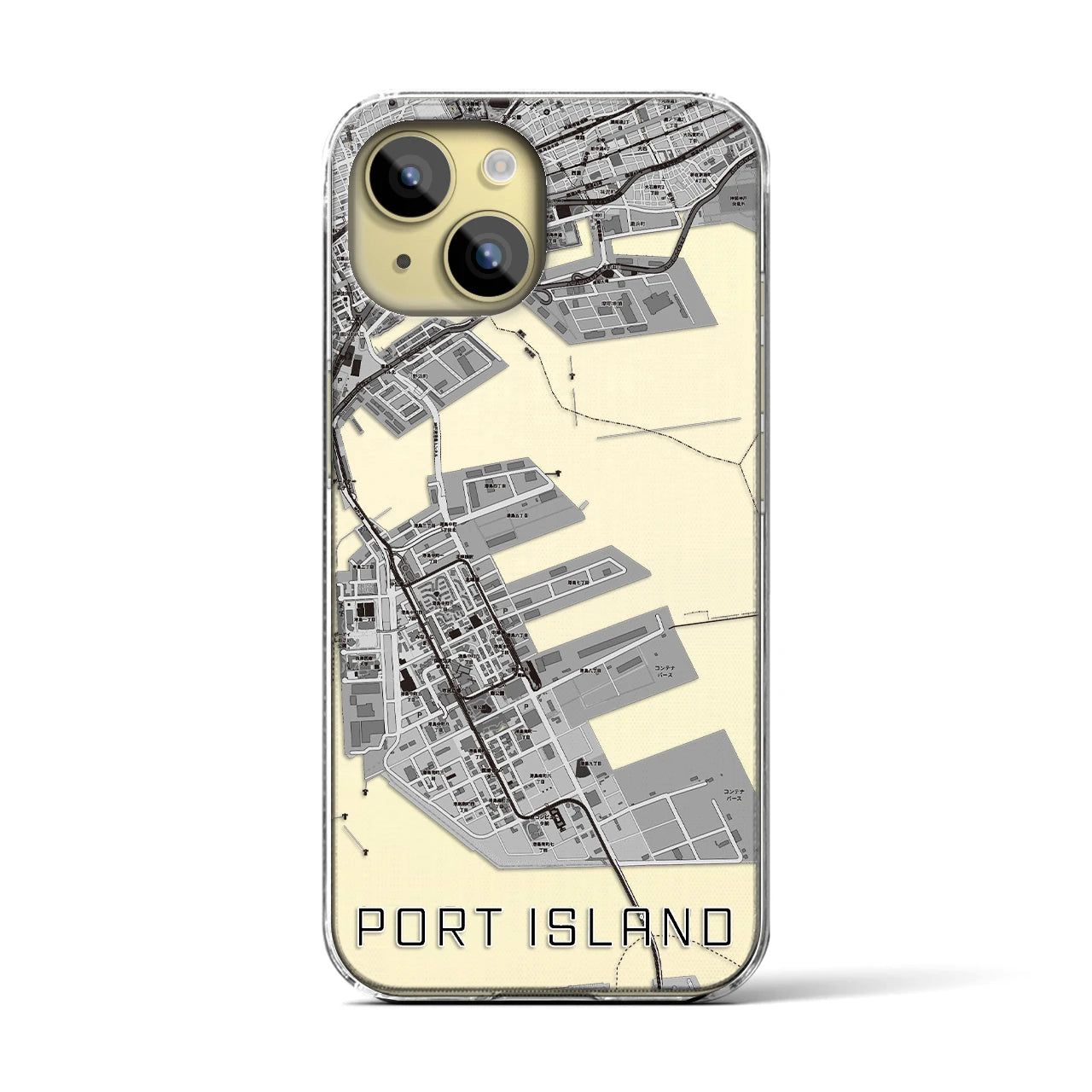【ポートアイランド(兵庫県)】地図柄iPhoneケース(クリアタイプ)