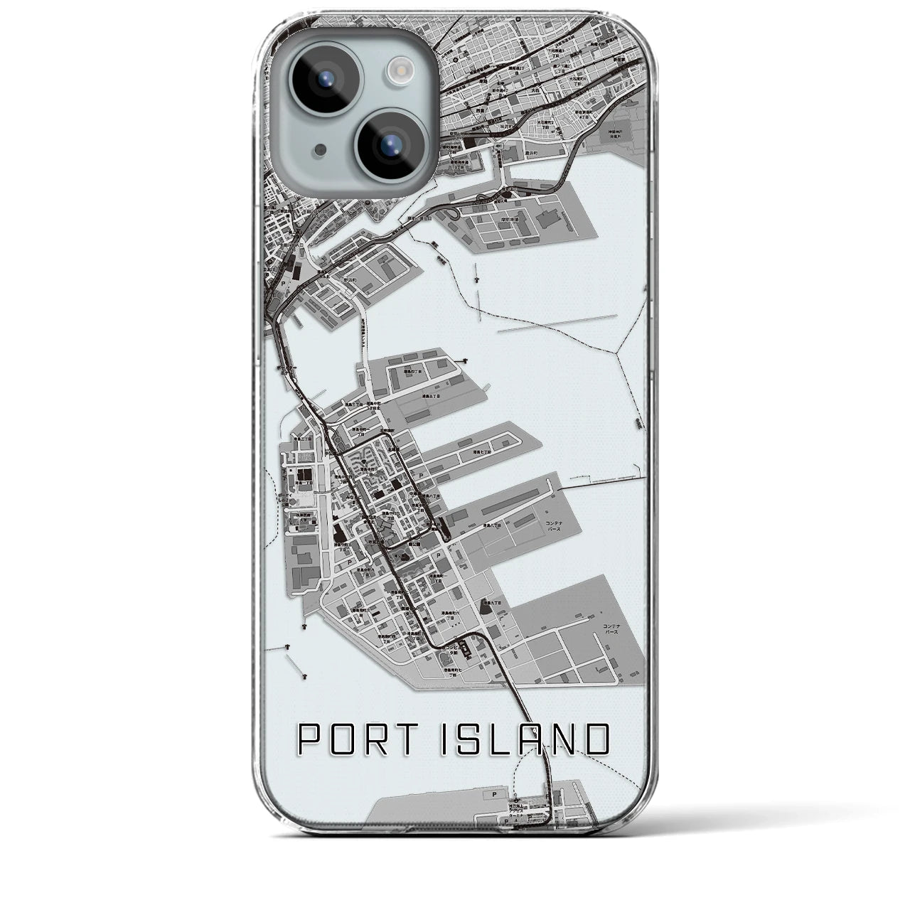 【ポートアイランド(兵庫県)】地図柄iPhoneケース(クリアタイプ)