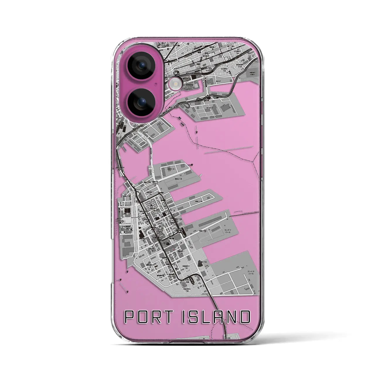 【ポートアイランド(兵庫県)】地図柄iPhoneケース(クリアタイプ)