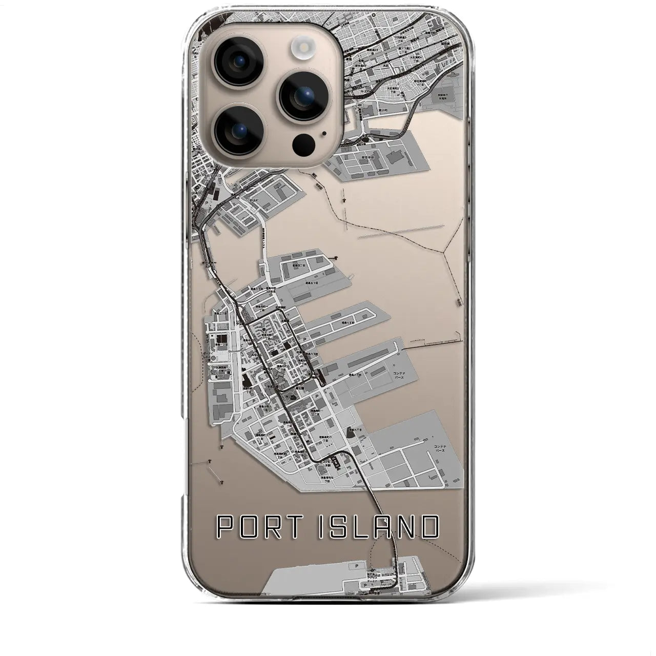 【ポートアイランド(兵庫県)】地図柄iPhoneケース(クリアタイプ)
