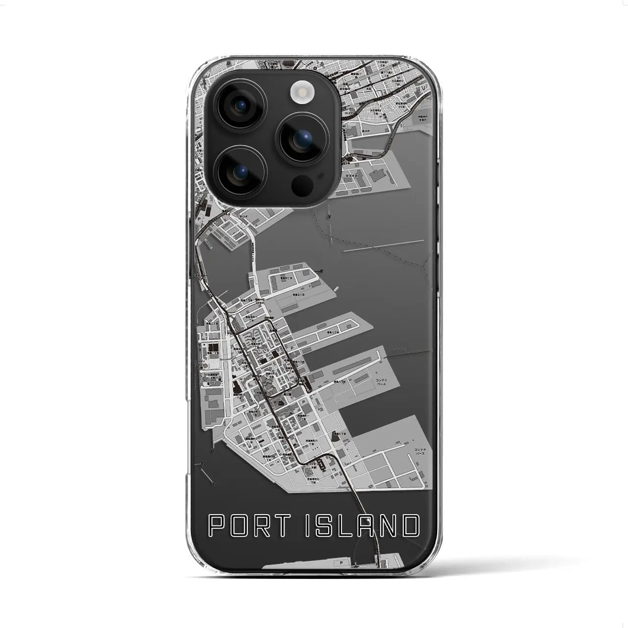 【ポートアイランド(兵庫県)】地図柄iPhoneケース(クリアタイプ)