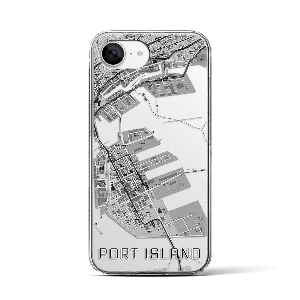 【ポートアイランド(兵庫県)】地図柄iPhoneケース(クリアタイプ)