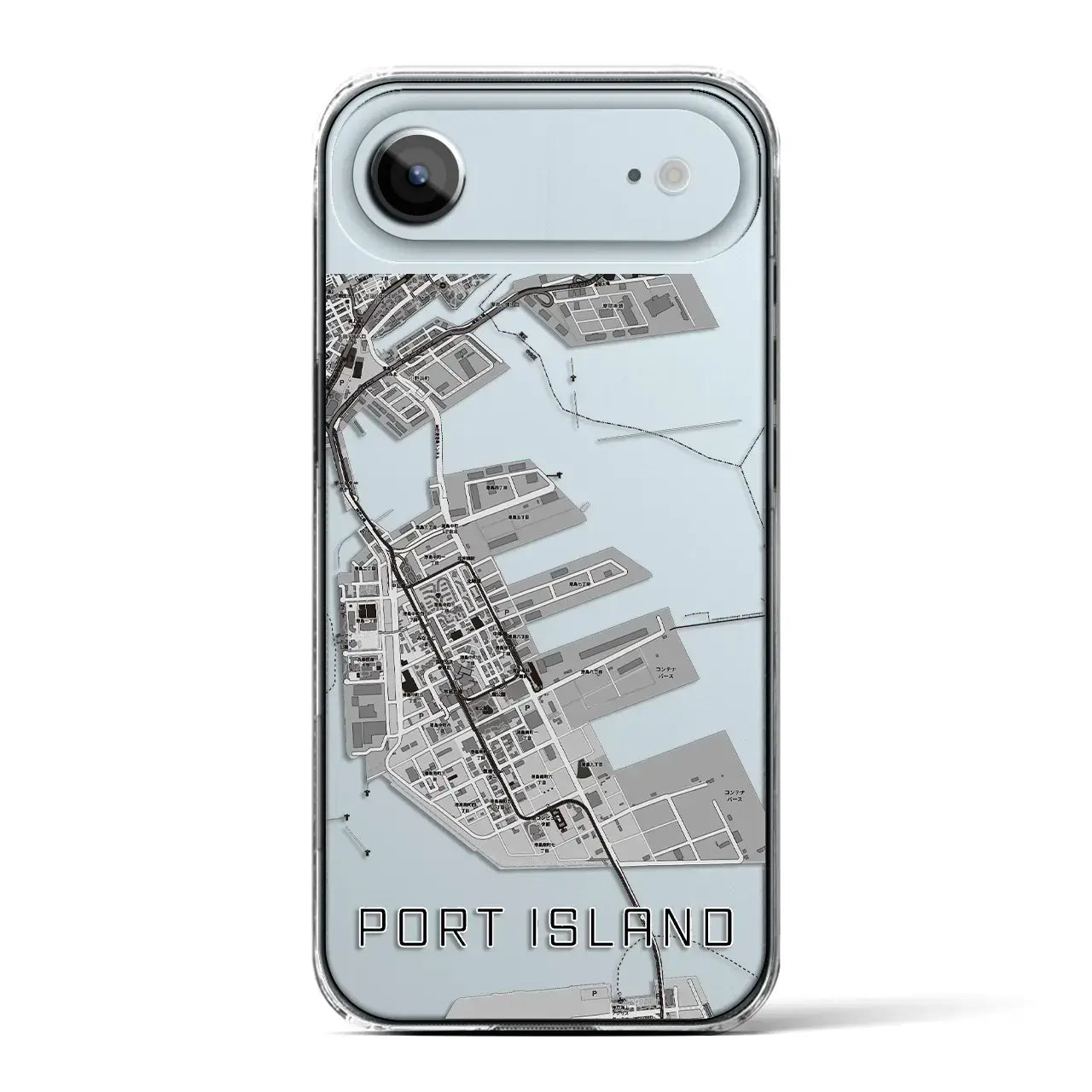 【ポートアイランド(兵庫県)】地図柄iPhoneケース(クリアタイプ)